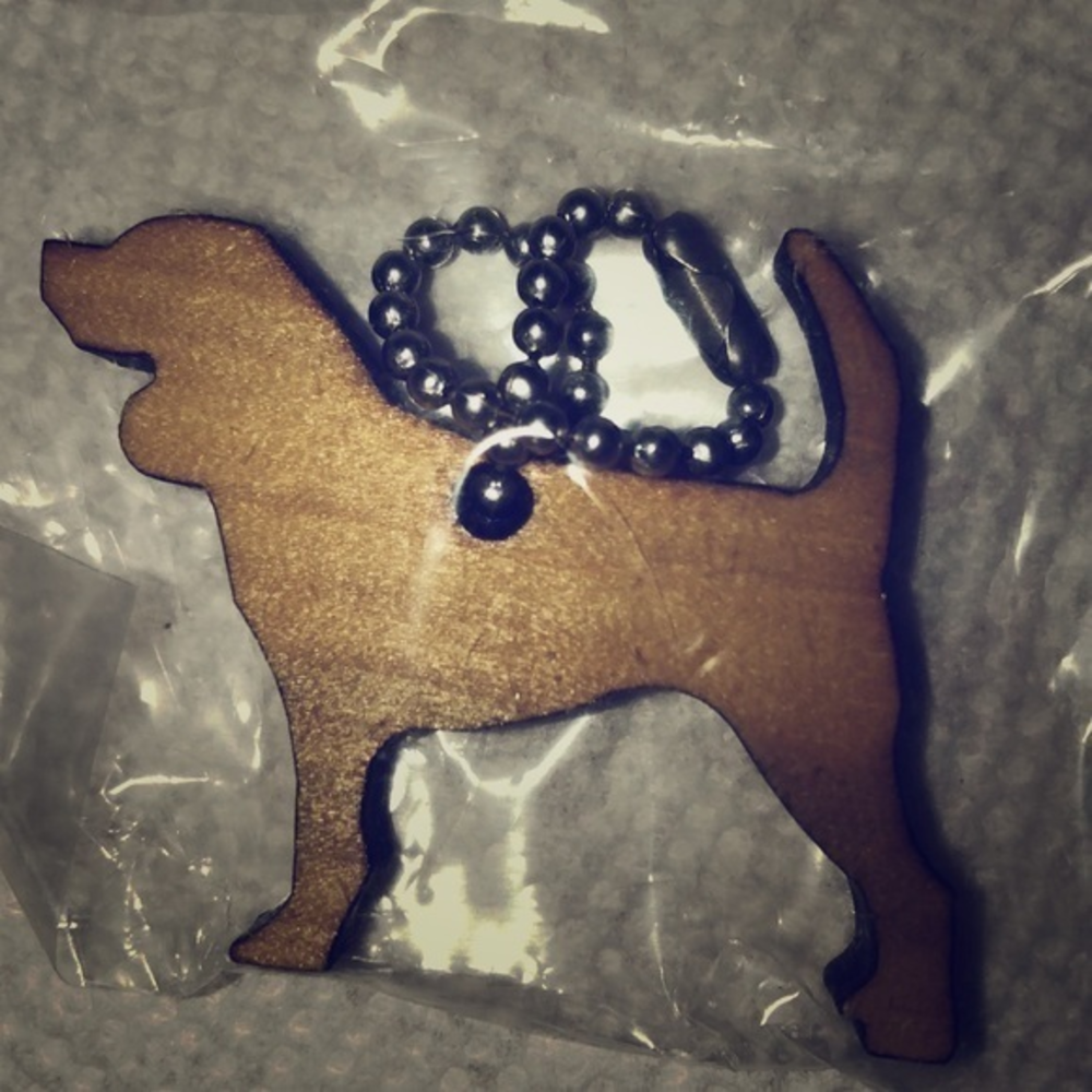 Beagle Dog Wooden Keychain Purse Charm‎